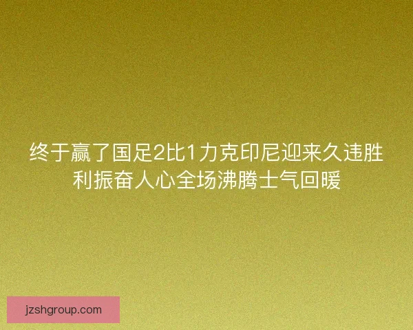 终于赢了国足2比1力克印尼迎来久违胜利振奋人心全场沸腾士气回暖
