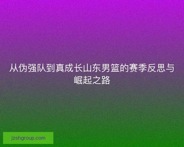 从伪强队到真成长山东男篮的赛季反思与崛起之路